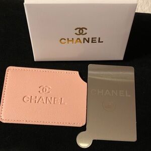 CHANEL Pink Card Sleeve with Branded Mirror